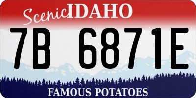ID license plate 7B6871E