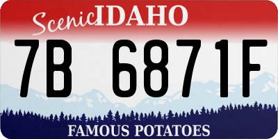 ID license plate 7B6871F