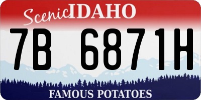 ID license plate 7B6871H