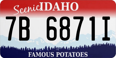 ID license plate 7B6871I