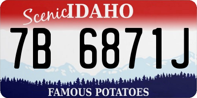 ID license plate 7B6871J