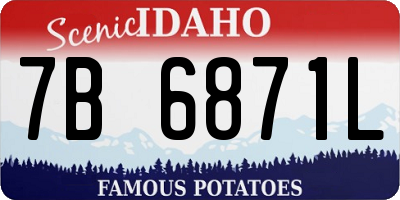 ID license plate 7B6871L