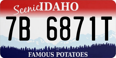 ID license plate 7B6871T