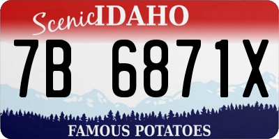 ID license plate 7B6871X