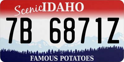 ID license plate 7B6871Z