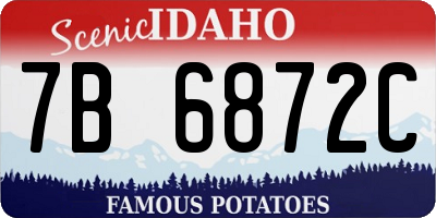ID license plate 7B6872C