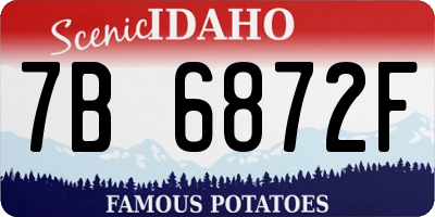 ID license plate 7B6872F