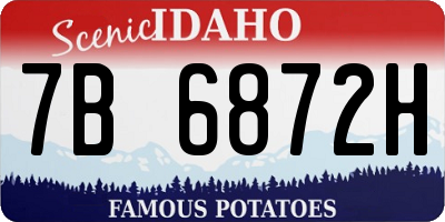 ID license plate 7B6872H