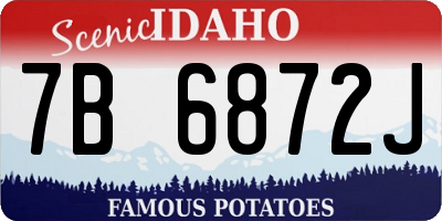 ID license plate 7B6872J