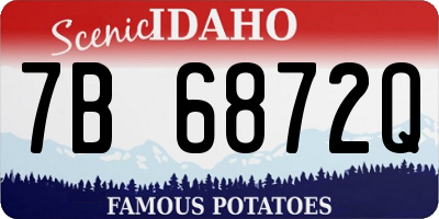 ID license plate 7B6872Q