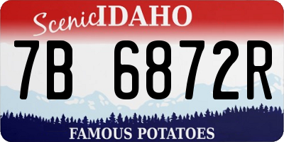 ID license plate 7B6872R