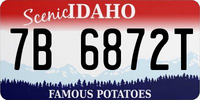 ID license plate 7B6872T