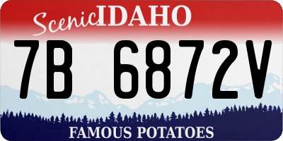 ID license plate 7B6872V