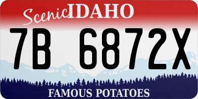 ID license plate 7B6872X