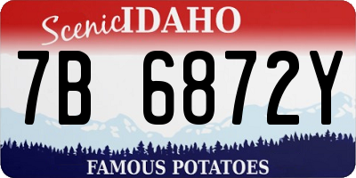 ID license plate 7B6872Y