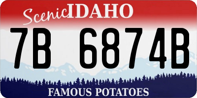 ID license plate 7B6874B