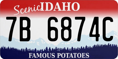 ID license plate 7B6874C