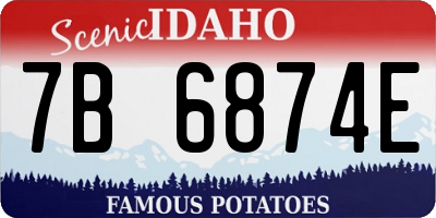 ID license plate 7B6874E