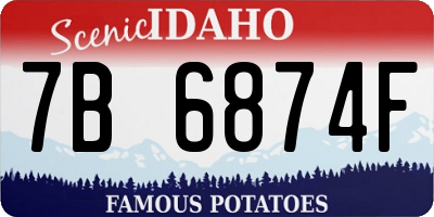ID license plate 7B6874F