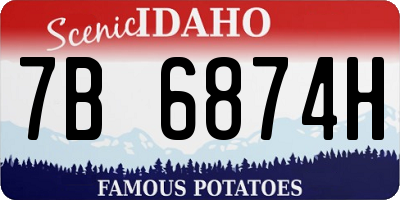 ID license plate 7B6874H