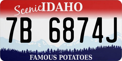 ID license plate 7B6874J