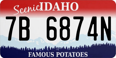 ID license plate 7B6874N
