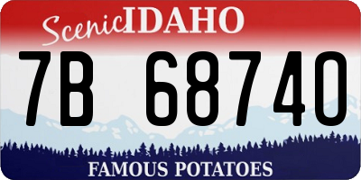 ID license plate 7B6874O