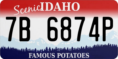ID license plate 7B6874P