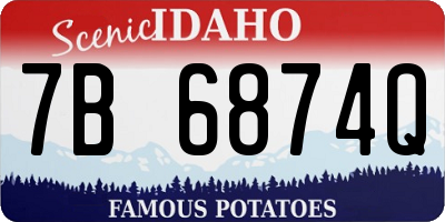 ID license plate 7B6874Q