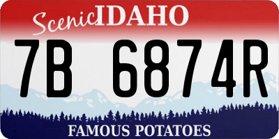 ID license plate 7B6874R