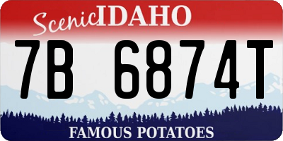 ID license plate 7B6874T