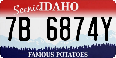 ID license plate 7B6874Y