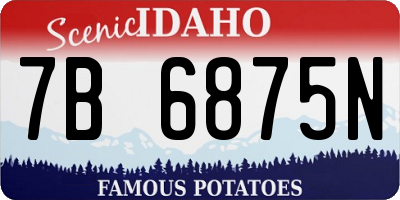 ID license plate 7B6875N