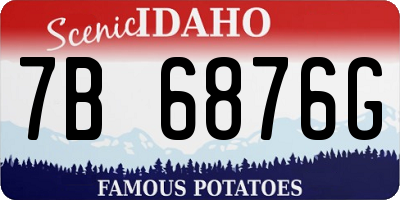 ID license plate 7B6876G