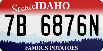 ID license plate 7B6876N