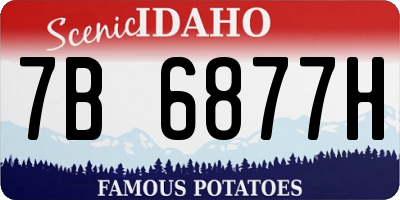 ID license plate 7B6877H
