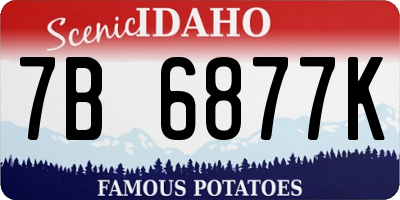 ID license plate 7B6877K