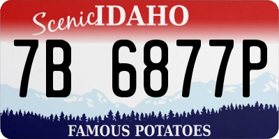ID license plate 7B6877P