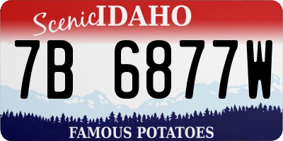 ID license plate 7B6877W