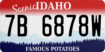 ID license plate 7B6878W
