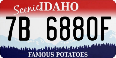 ID license plate 7B6880F
