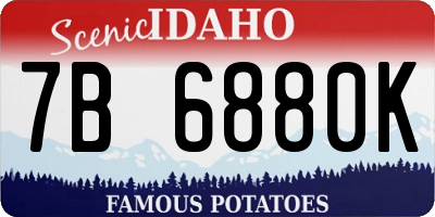 ID license plate 7B6880K