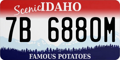 ID license plate 7B6880M