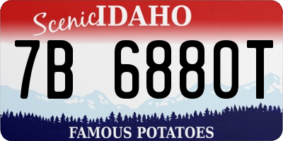 ID license plate 7B6880T