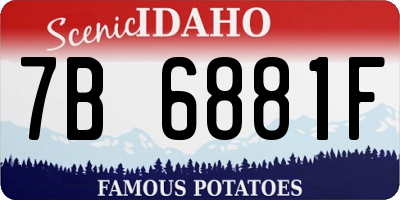 ID license plate 7B6881F
