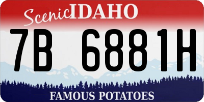 ID license plate 7B6881H