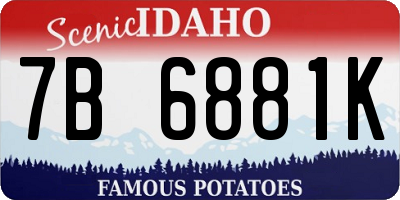 ID license plate 7B6881K