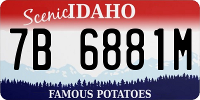 ID license plate 7B6881M