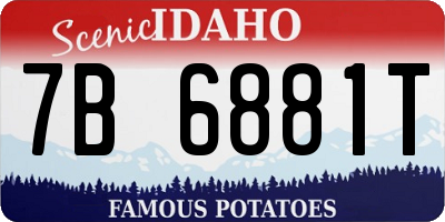 ID license plate 7B6881T