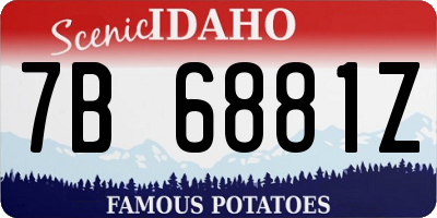 ID license plate 7B6881Z